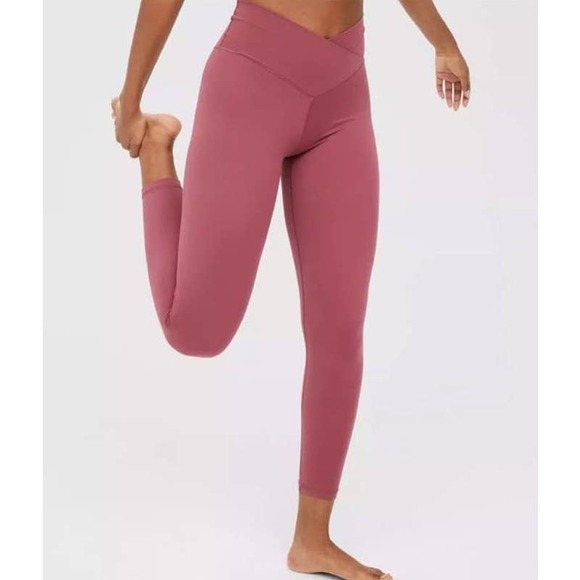 aerie Pants - Aerie Offline Women's Cross Over Leggings Size Medium Pink Skinny Ankle